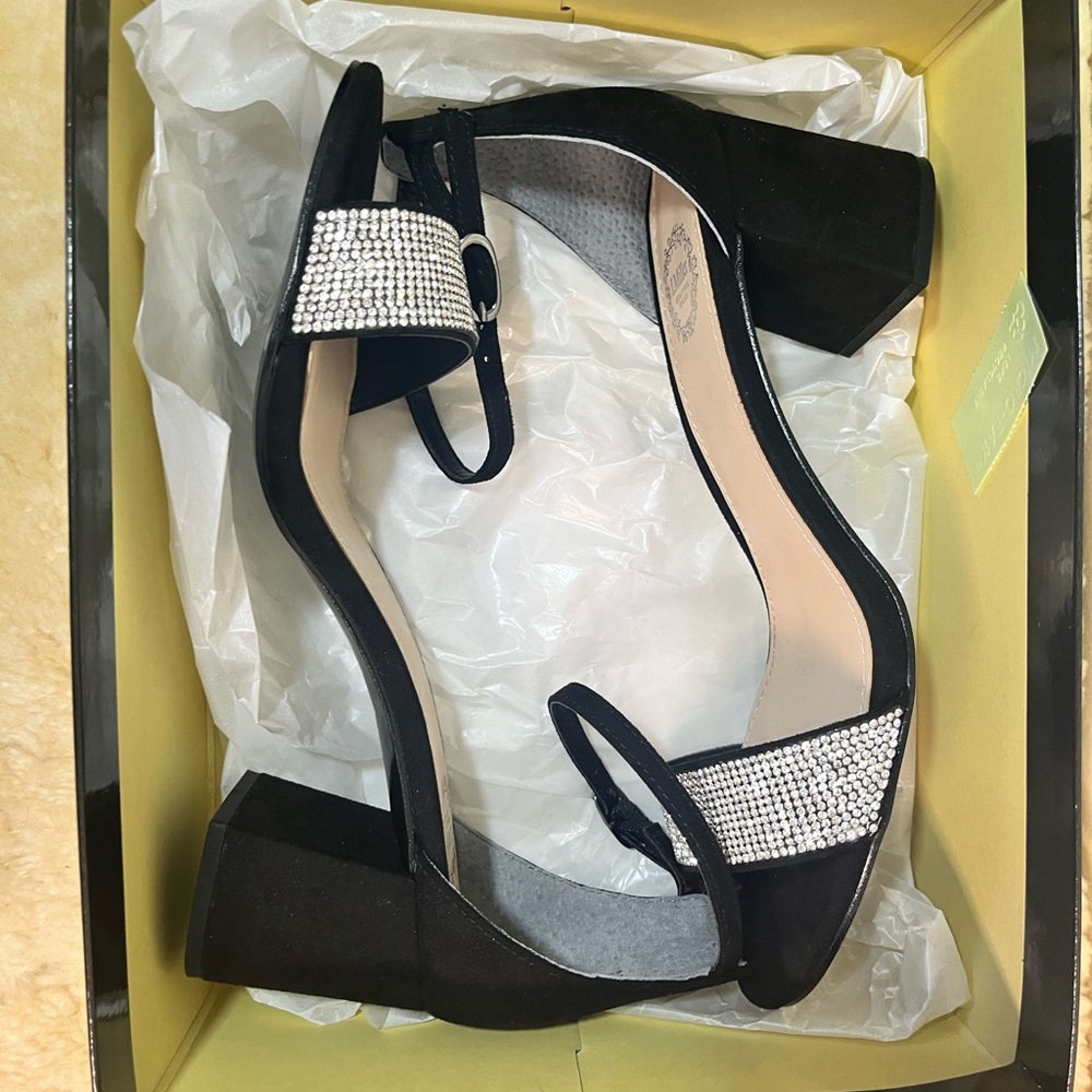 I Miller Black Open Toe Block Heel Pumps Sz Im Emily Size 6.5M - Picture 6 of 7